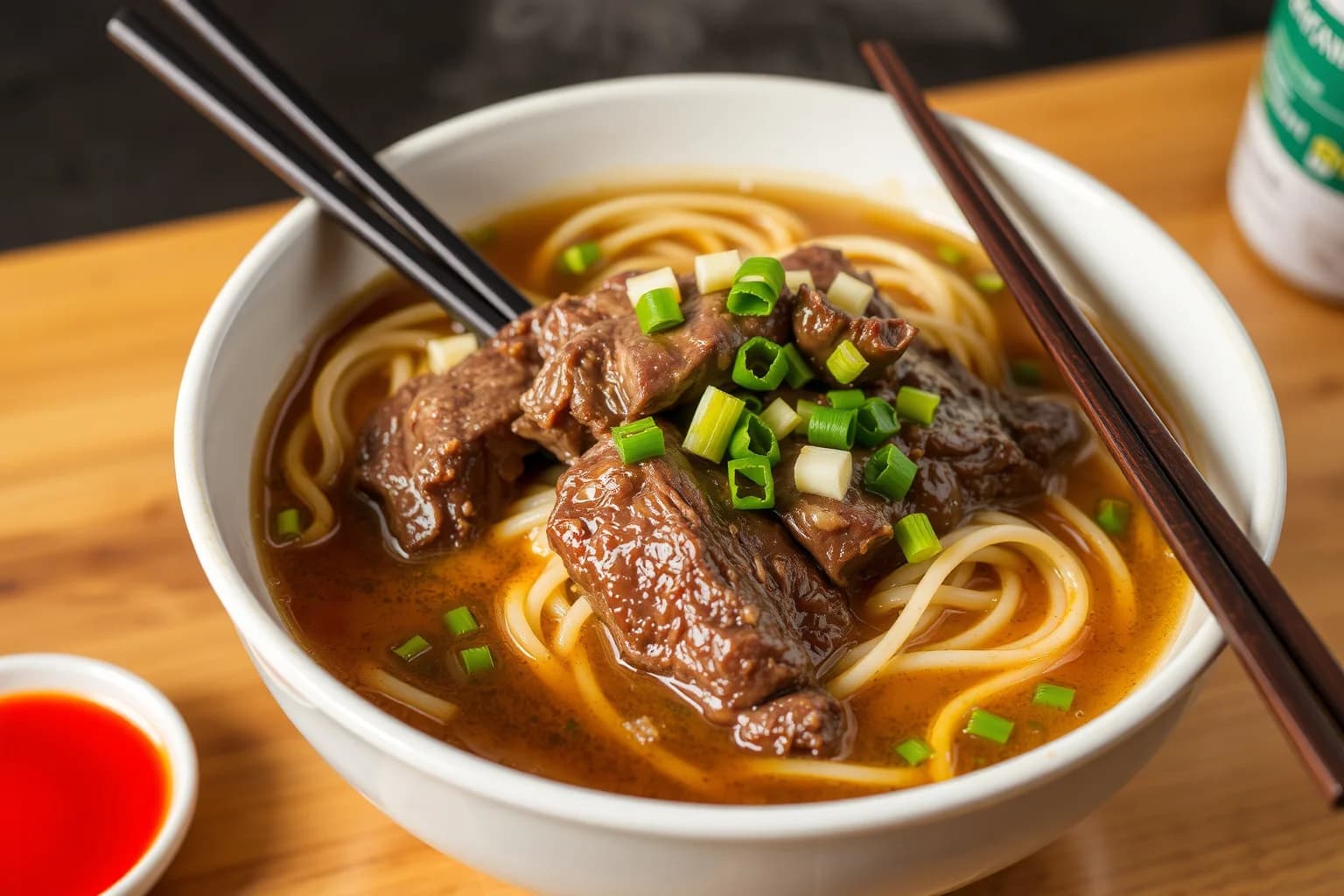 Fideos con pecho de res